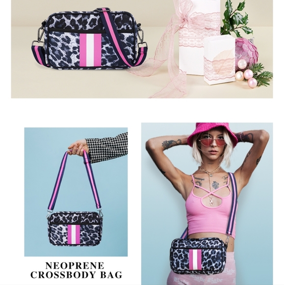 NWT Small Crossbody Bag, Belt Bag Waterproof Pink Animal Print - Picture 7 of 8